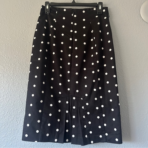 Polka dot high waist midi pencil skirt with pleat - Picture 3 of 6